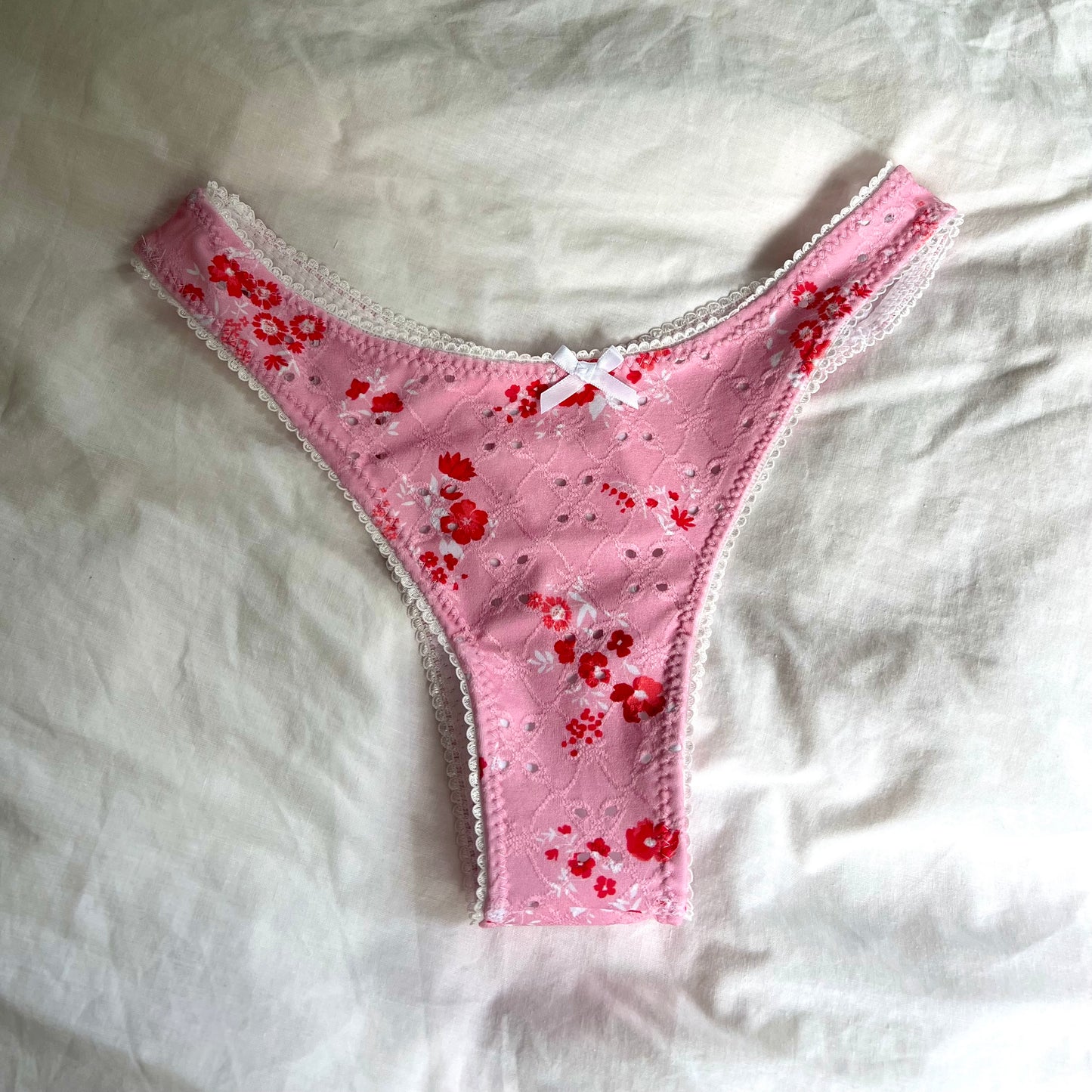 Pink Flowers Eyelet - Gracie Knicker