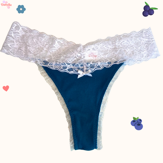Pre-Made Teal Ribbed Frill - Lillie Knicker