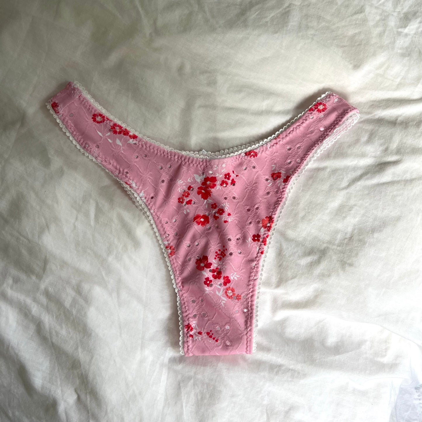 Pink Flowers Eyelet - Gracie Knicker