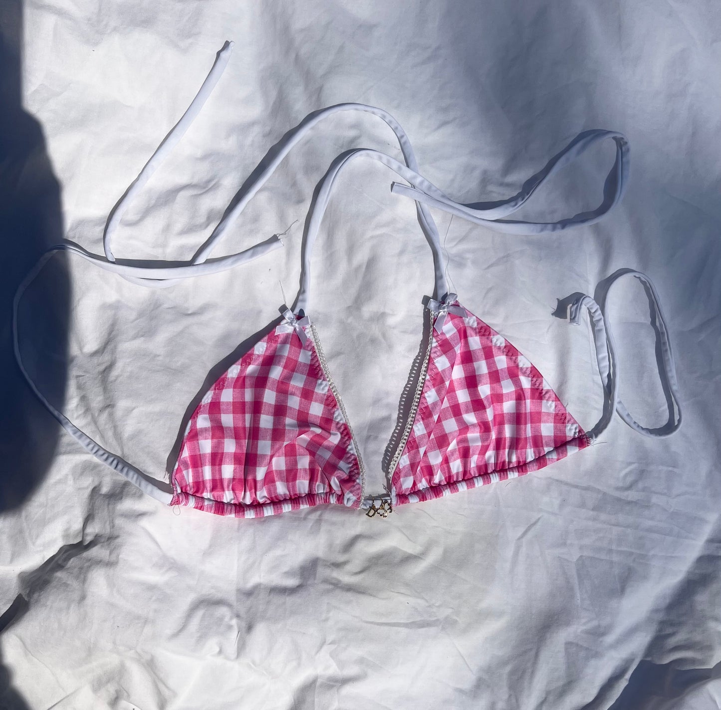 Pink Gingham - Bikini Top