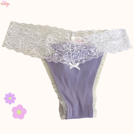 Lilac Ribbed Frill - Lillie Knickers