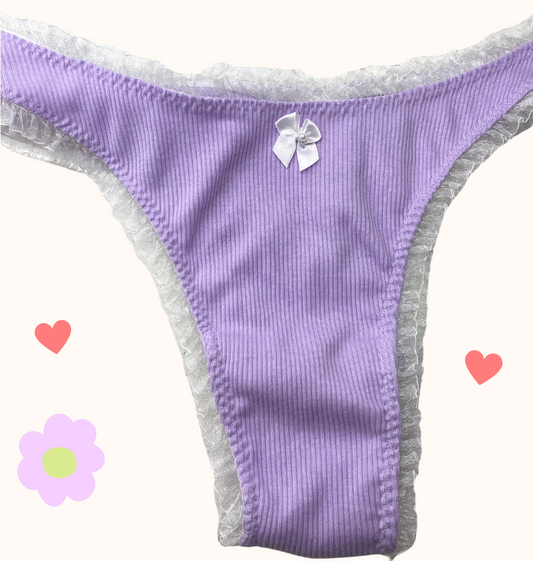 Lilac Ribbed Frill - Gracie Knickers