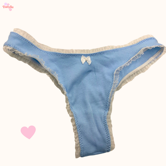 Blue Ribbed Frill - Gracie Knickers