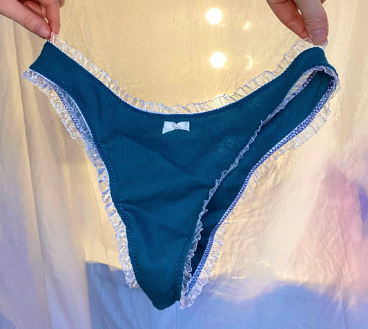 Teal Ribbed Frill - Gracie Knickers