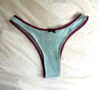 Blue Clouds Mauve elastic - Gracie Knicker