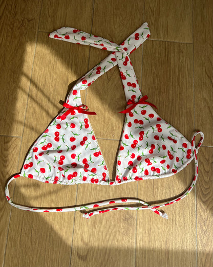 Cherries - Wide Triangle Bikini Top