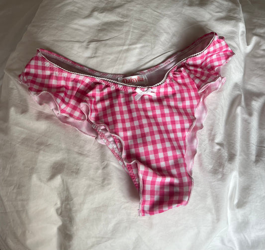 Pink Gingham - Frill Bottoms