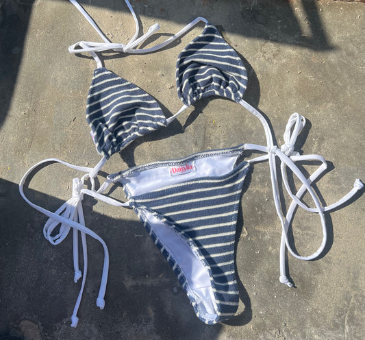 Navy Towelling - Bikini Top