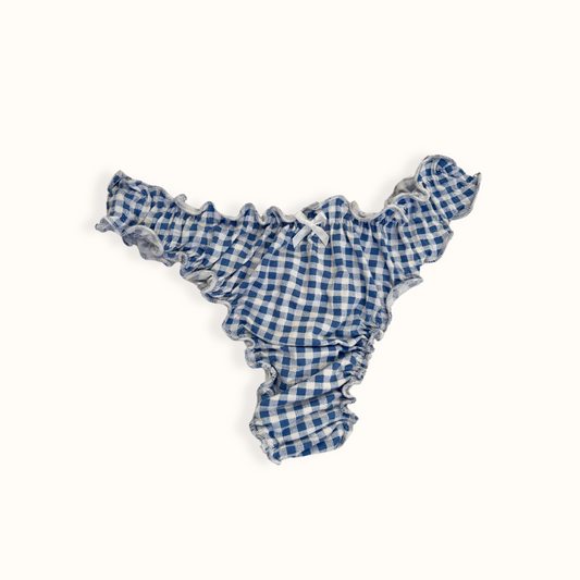 Blue Gingham - Ruffle Thong