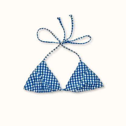 Blue Gingham - Bikini Top