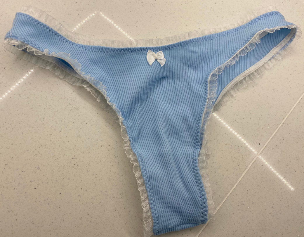Blue Ribbed Frill - Gracie Knickers